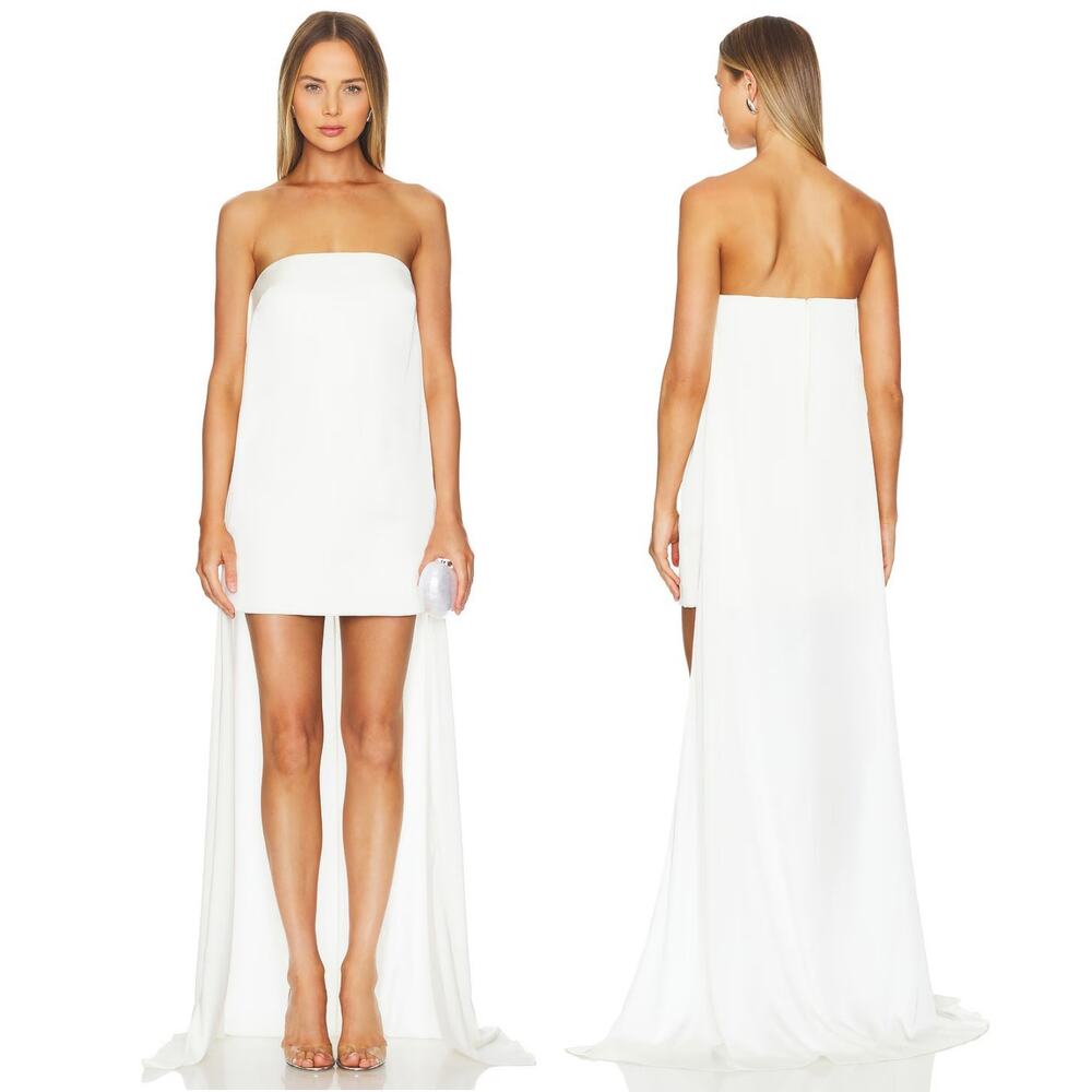 The New Arrivals Solene Cape Mini Dress Strapless Elegant Bridal Wedding XS/S